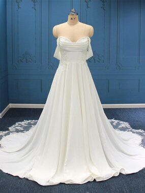 WT3355 - Darius Cordell - strapless empire waist a-line wedding gown w/ lace.